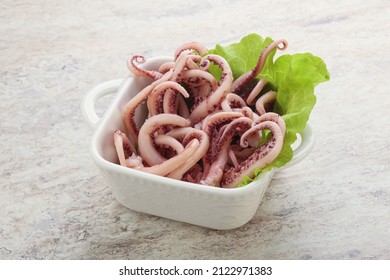 Marinated Squid Kalamri Tentacles In The Bowl