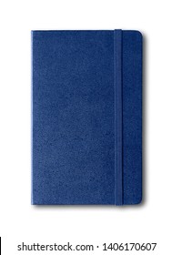 Marine Blue Closed Notebook Mockup Isolated On White