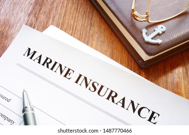 Marine Insurance Application. Papers On The Office Desk.