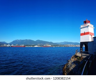 Marine Lanscape With A Lighthouse, Vancouver, Canada