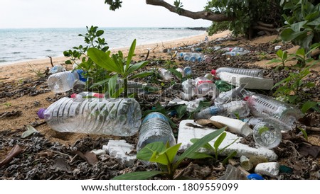 Marine litter and plastic pollution  in Ishigaki Okinawa JAPAN
