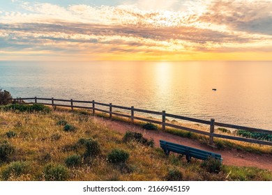 Marino to Hallett Cove Coastal Walking Trail at sunset, South Australia