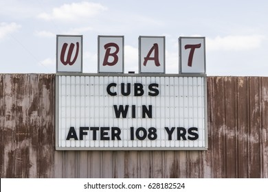 Marion - Circa April 2017: Sports Station WBAT 1400 AM Celebrates The Chicago Cubs World Series Win I