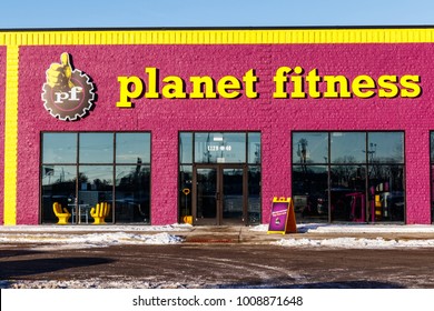 Marion - Circa January 2018: Planet Fitness Local Gym And Workout Center. Planet Fitness Markets Itself As A Judgment Free Zone