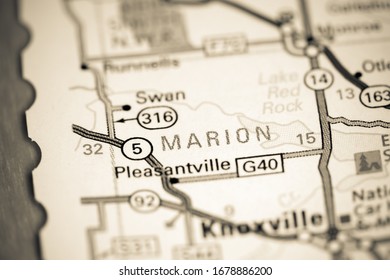 Marion. Iowa. USA On A Map