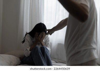 marital violence problems concept, shouting and blaming each other for problems, misunderstanding in marriage. - Powered by Shutterstock