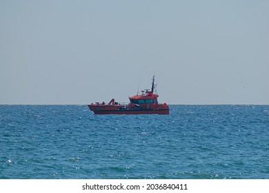 Maritime Intervention Ship At Sea - Maia, Belongs To The Romanian Agency For Saving Human Life At Sea (ARSVOM). Missing Person Search Mission At Sea. Romania, Jupiter. August, 20, 2021