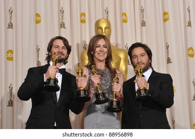 Mark Boal & Kathryn Bigelow & Greg Shapiro at the 82nd Annual Academy Awards at the Kodak Theatre, Hollywood. March 7, 2010  Los Angeles, CA Picture: Paul Smith / Featureflash