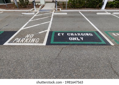 Marked Parking Spaces For Electric Vehicles Only