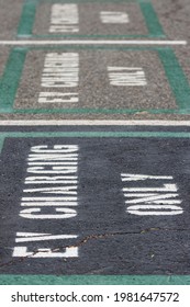 Marked Parking Spaces For Electric Vehicles Only