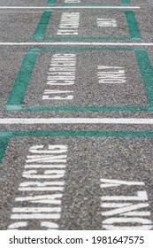 Marked Parking Spaces For Electric Vehicles Only