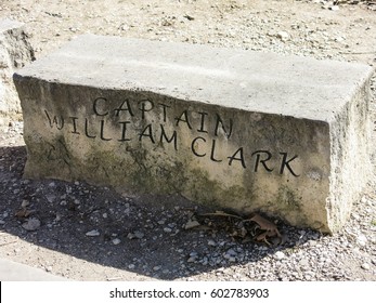 Marker For Captain William Clark From The Lewis And Clark Expedition Markers At Kaw Point Park Near Kansas City.