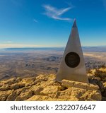 Marker on Top of Guadalupe Peak, Guadalupe Peak Trail, Guadalupe Mountains National Park, Texas, USA