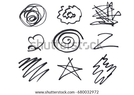 Marker Scribbles on a white background