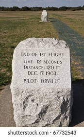 Markers At The Wright Brothers National Monument