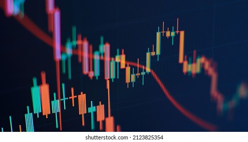 Market Analyze. Bar Graphs, Diagrams, Financial Figures. Abstract Glowing Forex Chart Interface Wallpaper. Investment, Trade, Stock, Finance