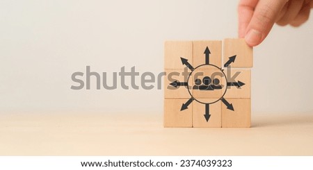 Market expansion strategy concept.  Aims to make a product or service available in new markets. Increasing sales and growing a business by targeting new customers and markets. Approach in new market. Foto stock © 