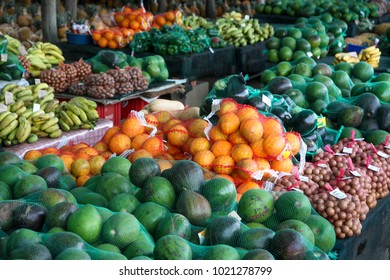 Market With Fresh Fruit In South Africa