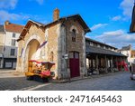 Market Hall of Dourdan, a medieval town in the French department of Essonne in Paris Region