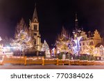 ?hristmas market in the historic center of Kladno, Czech Republic