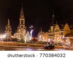 ?hristmas market in the historic center of Kladno, Czech Republic