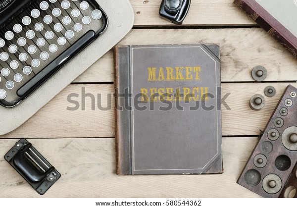 Market Research Text On Cover Old Royalty Free Stock Image