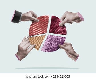 Market share, financial concept. Art collage. - Shutterstock ID 2234523205