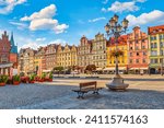 Market Square in the Old Town of Wroclaw at summer, Poland