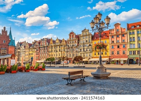 Market Square in the Old Town of Wroclaw at summer, Poland