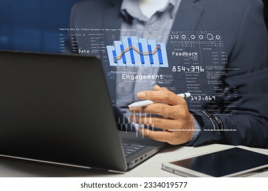 marketer analyzing data to find customer responses for promotion programs and channels of communication
