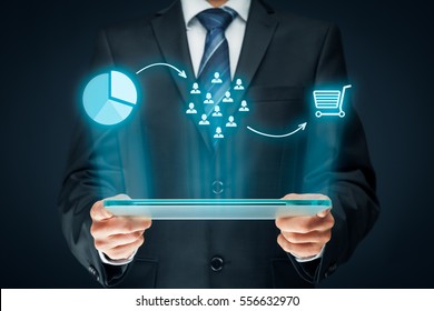 Marketing Positioning And Marketing Strategy - Segmentation, Targeting, And Positioning. Visualization Of Marketing Positioning And Similar Situations On Market.