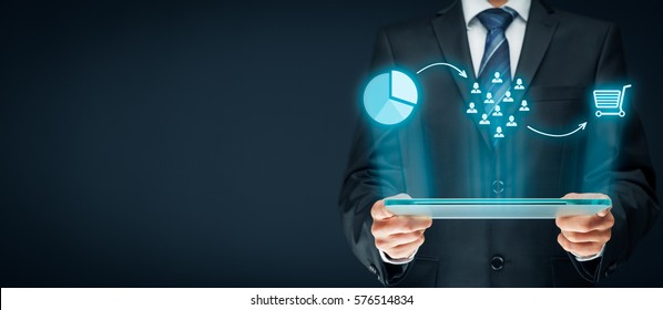 Marketing Positioning And Marketing Strategy - Segmentation, Targeting, And Positioning. Visualization Of Marketing Positioning And Similar Situations On Market.