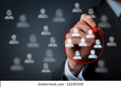 Marketing segmentation, customers care, customer relationship management (CRM) and team building concepts. - Shutterstock ID 252391039