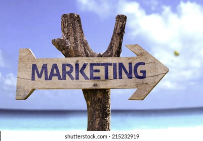 Marketing Sign Beach On Background Stock Photo 215232919 