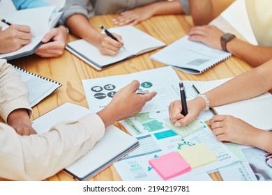 Marketing, Strategy And Business Meeting On Chart Documents For Financial Budget Planning In Corporate Company. Review, Portfolio And Team Of Business People Consulting In Conference About Analytics