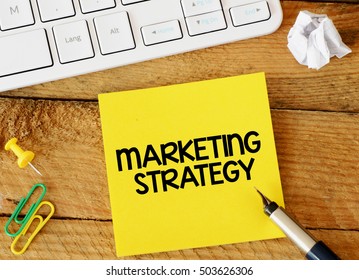 Marketing Strategy Paper Sticker Marketing Strategy Stock Photo ...