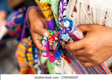 In The Markets Of Panajachel, Sale Of Figures Made Of Wool