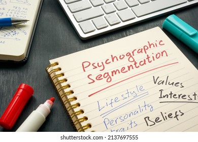 Marks About Psychographic Segmentation On A Page.