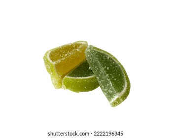 Marmalade Candy Slices Isolated On White