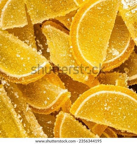 Marmalade slices - thin slices in the form of a lemon sprinkled with sugar with a sweet taste