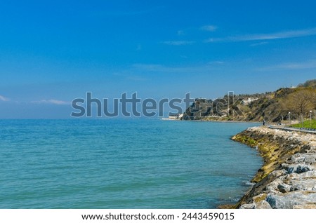 Marmara sea and esplanade in Koru (Yalova province, Turkiye)