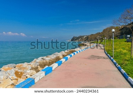 Marmara sea promenade and coastal park in Koru (Yalova province, Turkiye)