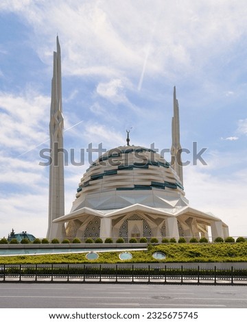 Marmara University Faculty of Theology Mosque, a modern Islamic architecture mosque, located in Uskudar district, Istanbul, Turkey