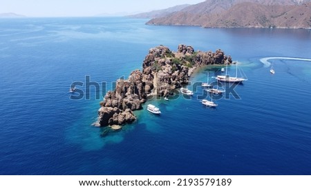 Marmaris, Dislice Island, Mugla, Turkey, Drone View