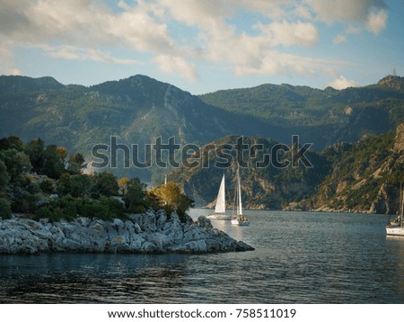 Marmaris, Turkey- 30 Oct 2017: scenery of the ocean and boats of Marmaris Stock photo © 