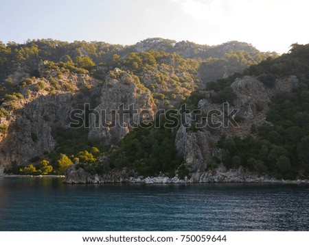 Marmaris, Turkey- Oct 30, 2017: scenery of the ocean and rocky island of Marmaris Stock photo © 