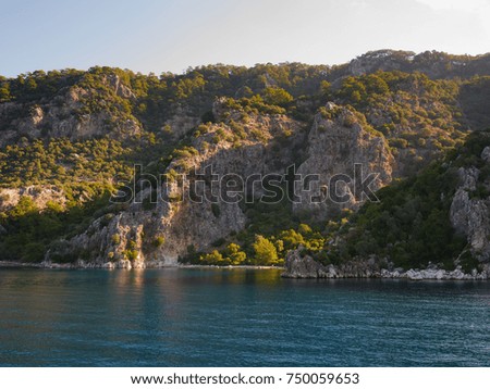 Marmaris, Turkey- Oct 30, 2017:  scenery of the ocean and rocky island of Marmaris Stock photo © 