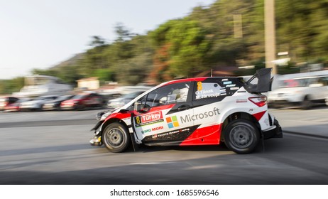 MARMARIS, TURKEY-September 2019: Toyota Yaris WRC In Marmaris WRC