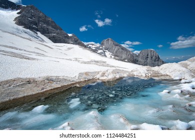 Marmolada Glacier In Summer