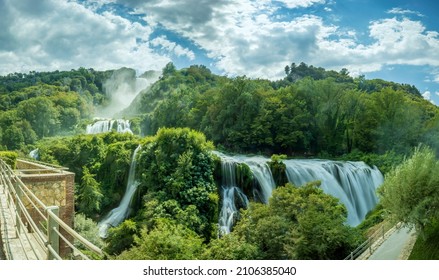 Marmore falls, Cascata delle Marmore, in Umbria region, Italy - Shutterstock ID 2106385040